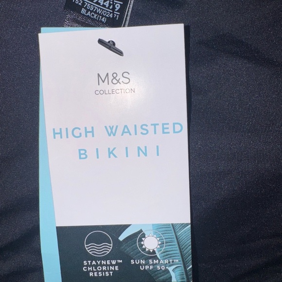 Black Women's Swim High waisted Bikini Set - Picture 3 of 8